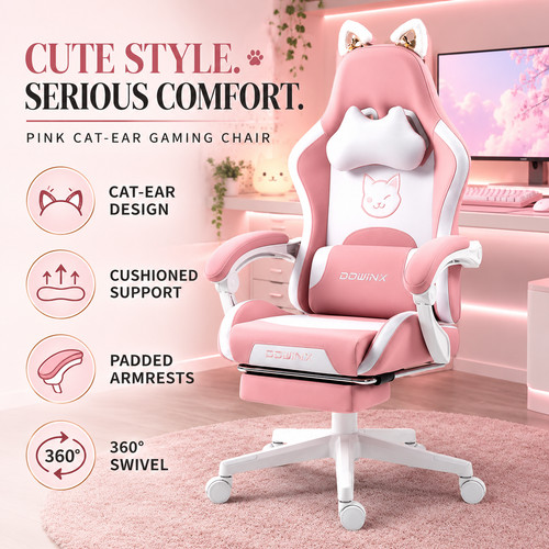 Dowinx pink cat ear gaming - cat,